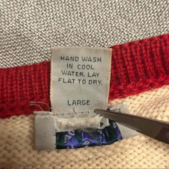 Blueberry Woolens Vintage Wool Fair Isle Cardigan Sweater Women Size L - Picture 9 of 9